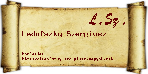 Ledofszky Szergiusz névjegykártya